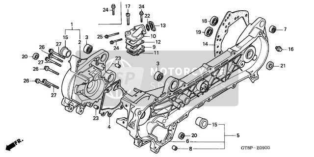 Honda PK50SM 1993 Crankcase for a 1993 Honda PK50SM